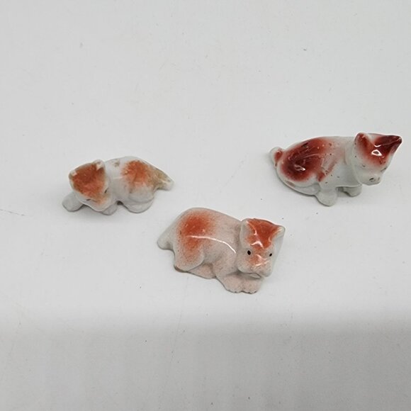 Vintage Hand Painted Porcelain Miniature Boston Terrier Figurines Set Of 3 - Picture 2 of 7